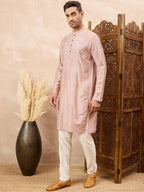Mauve Embroidered Kurta Pyjama Set