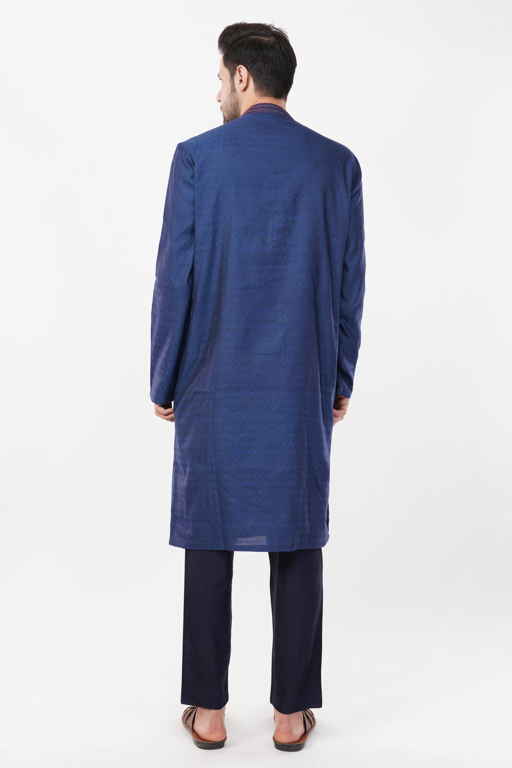 Classic Navy Resham Embroidered Kurta Set